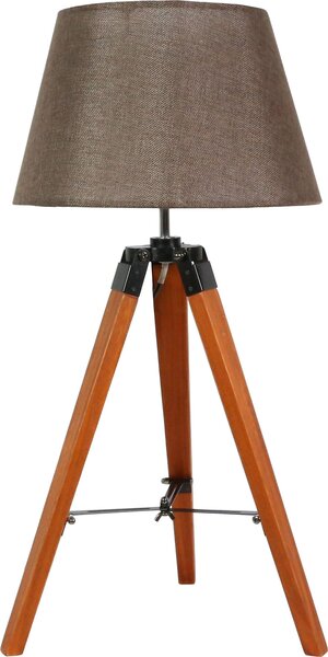 Lampada da tavolo LUGANO, legno chiaro e marrone, 1xE27x60W, legno, dimensioni: 68x35x35 cm, IP20, Candellux