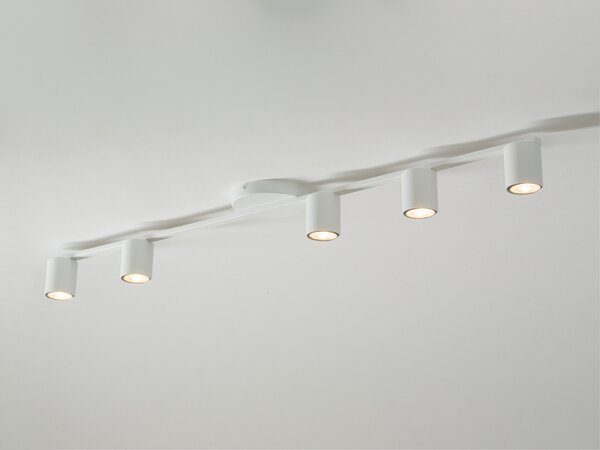 Faretto spot bianco Sky 5xGU10x25W in metallo, dimensioni: 11x110x14 cm, IP20, Sigma Lighting