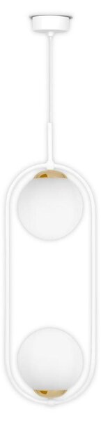 Lampada a sospensione MALTA bianco-oro 2xE14x15W in metallo, dimensioni: 100x18,5x14 cm, IP20, Kaja