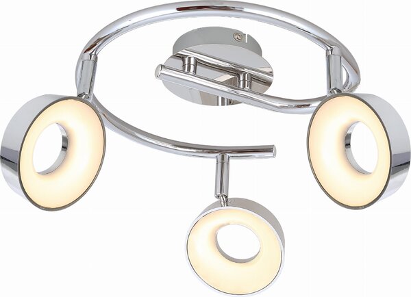 Lampada da soffitto a LED ISLA 4W 3000K 600 lm in metallo cromato, dimensioni: 19x40x40 cm, IP20, Candellux