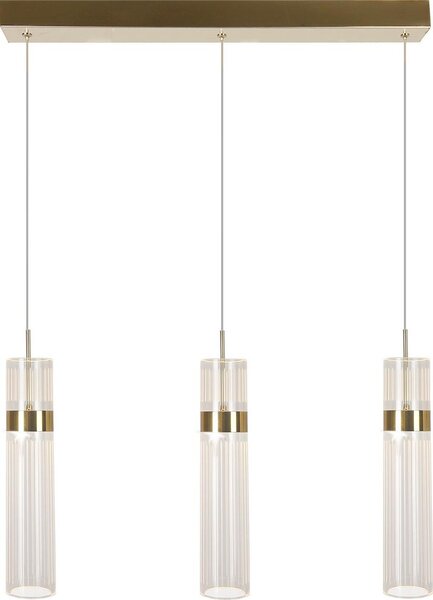 Lampada a sospensione moderna con strisce dorate, 60 cm, tubi decorativi trasparenti, LED a colori variabili, 6W AMBIENTE Light Prestige
