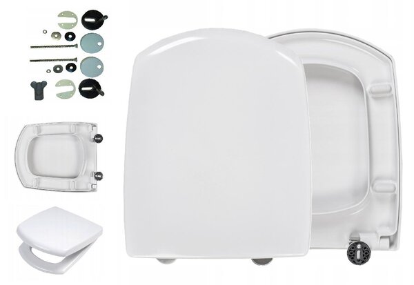 Sedile WC compatibile con Cersanit Carina, realizzato in duroplast antibatterico, con chiusura rallentata