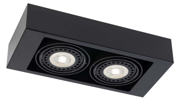 Faretto da soffitto doppio, nero, rettangolare, orientabile, con 2 attacchi GU10 da 18 W, KOGA 1153 Shilo