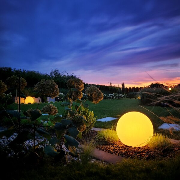 GLOBO Eko-light sfera bianca 60cm lampada da giardino EKO0459