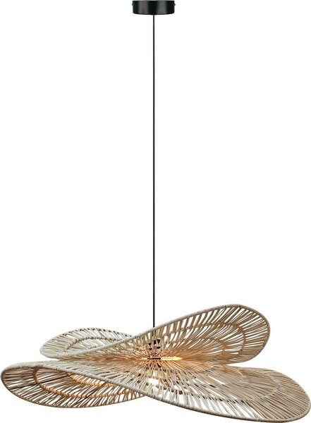 Grande lampada a sospensione boho in rattan naturale 1xE27 15W RAYA Light Prestige