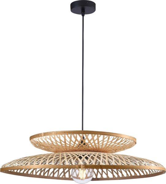 Lampada a sospensione BALI beige e nera 1xE27x20W in bambù, dimensioni: 120x60x60 cm, IP20, Polux