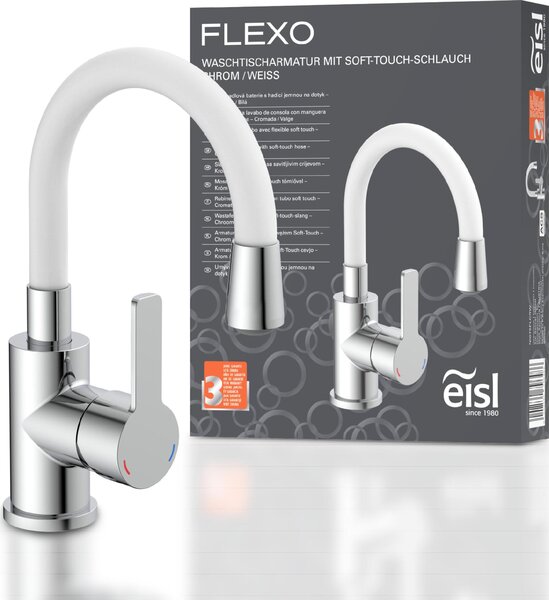 Miscelatore per lavabo EISL FLEXO bianco-cromo