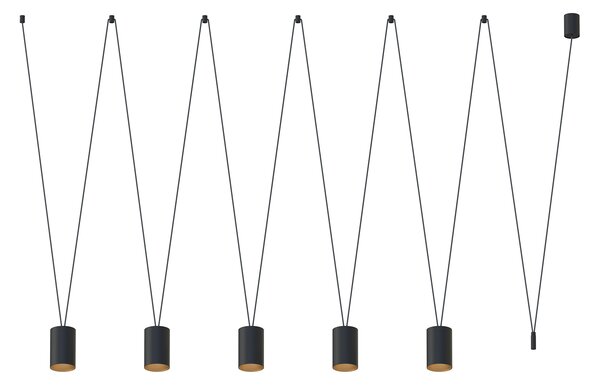 Lampadario MORE TONE nero 5xGU10x10W in metallo, dimensioni: 122x200x9 cm, IP20, Nowodvorski Lighting