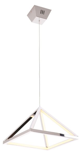Lampada a sospensione LED geometrica PEAK cromata 20 W, luce calda 2000 lm, metallo, dimensioni: 180 x 30 x 30 cm, IP20, Maxlight