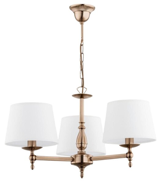 Lampada a sospensione ROKSANA oro-patina-bianco 3xE14x10W metallo dim.: 64x64x64 cm IP20 Alfa