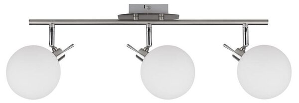 Lampada da soffitto con sfere bianche Ghost cromata-argento 3xG9x40W in metallo, dimensioni: 23x62x12 cm, IP20, Candellux