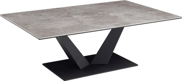 Tavolino Gisele 120x80 cm in Vetroceramica grigio/nero