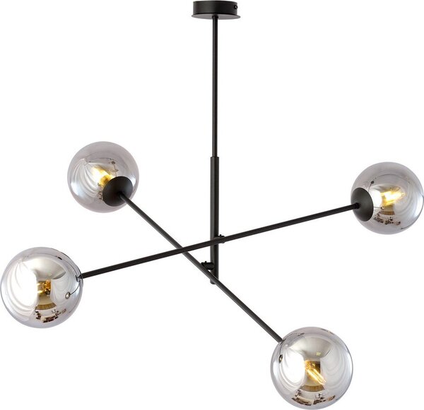 Lampadario Emibig 4xE14 40W LINEAR 4 NERO/GRAFITE 1167/4