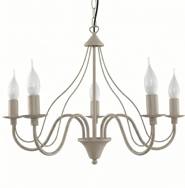 Lampada a sospensione VICTORIA color taupe, 5xE14x12W, metallo, dimensioni: 80x60x60 cm, IP20, Pure Lume