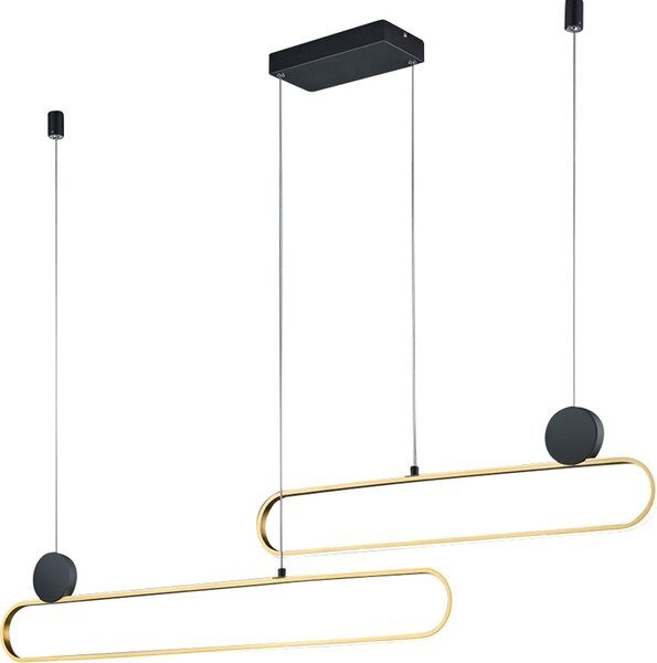 Lampada da soffitto a LED GRANT 54W Da 2700 a 6000K 6500 lm metallo nero e oro Dimensioni: 150x139x12 cm IP20 Trio
