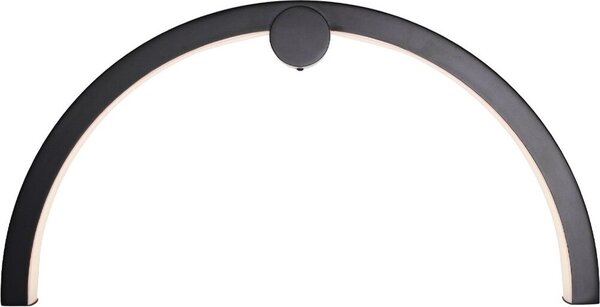 Applique LED TRIO ARC nera 16W, bianco caldo, 1280 lm, metallo, dimensioni: 30x60x11 cm, IP44, Maxlight