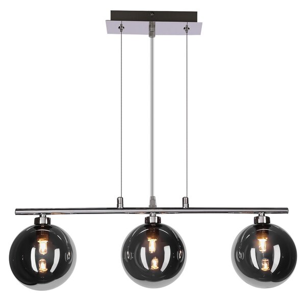 Lampada a sospensione con sfere di vetro Somul cromata-argento 3xG9x20W in metallo, dimensioni: 100x52x12 cm, IP20, Candellux