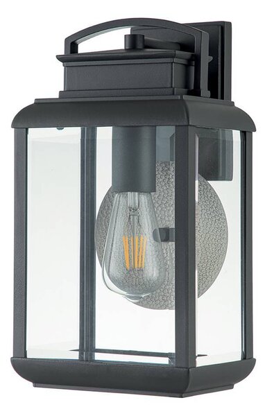 Applique da esterno Byron grafite 1xE27x60W in alluminio, dimensioni: 36,8x20,3x17,8 cm, IP44, Quoizel