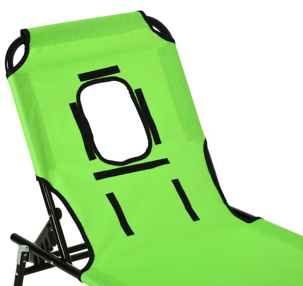 Outsunny Lettino da Giardino Chaise Longue Pieghevole Bain de Soleil per Lettura verde