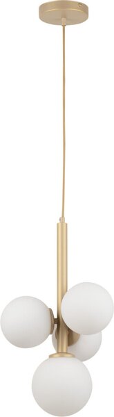Lampada a sospensione decorativa moderna in oro 4 sfere di vetro bianche Perla 4xG9 12W Sigma Lighting