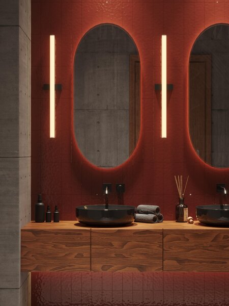 Applique LED a tubo luminoso THORA bianco e nero 18 W, luce calda 1200 lm, metallo, dimensioni: 90 x 16 x 8,5 cm, IP44, Maxlight