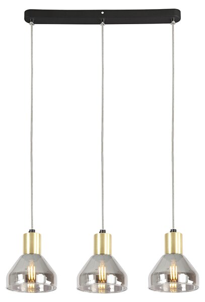 Candellux Lampadario a sospensione nero e oro Gregory per lampadina 3x E14 33-79008