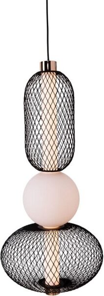 Lampada a sospensione LED BORA nero-oro 10W, bianco caldo 621 lm, metallo, dimensioni: 183x22x22 cm, IP20, Maxlight