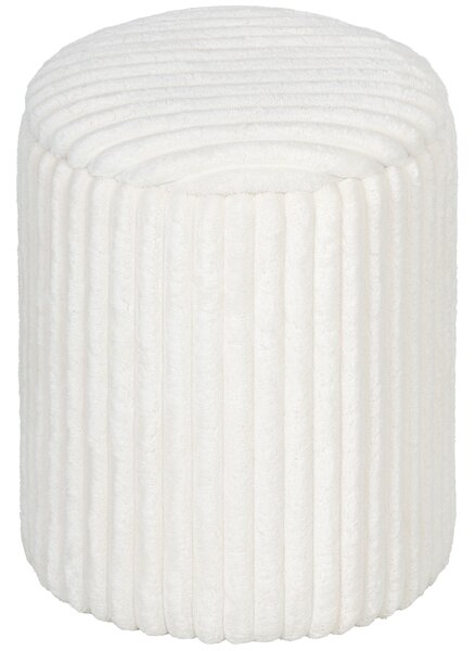 HOMCOM Pouf Contenitore con Coperchio Reversibile, Moderno Sgabello Imbottito in Velluto a Coste per Soggiorno e Camera da Letto, Bianco | Aosom Italy