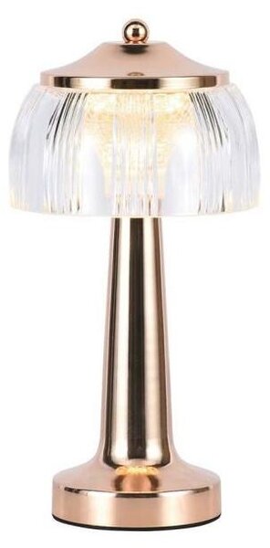 V-TAC VT-1048 Lampada LED da Tavolo 1W cct 3in1 colore oro francese ricaricabile con USB C Touch Dimmerabile 26 cm - 7938