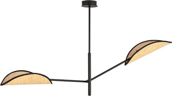 Lampada da soffitto Emibig 2xE14 40W VENE 2 NERO/RATTAN 1160/2