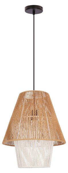 Lampada a sospensione AFRICA - 1xE27, 40W, 40cm, rotonda, nero / beige / bianco