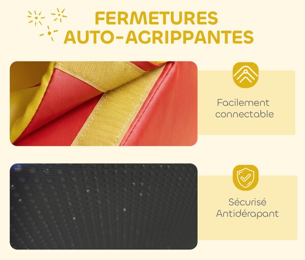 AIYAPLAY Percorso Motricità per Bebè in Schiuma EPE con Piscina di Palline, Modulo Motricità per Bebè con Fodera in PU, Multicolore | Aosom Italy