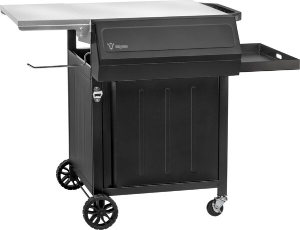 Carrello per barbecue BBQ-Toro 100 x 73 x 91 cm, nero, tavolo per barbecue con ampio piano di lavoro, tavolino laterale