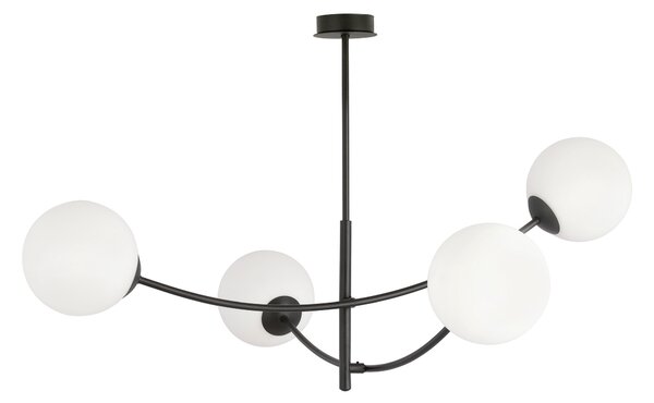 Lampada da soffitto Emibig 4xE14 40W HUNTER 4 BLACK/OPAL 1102/4