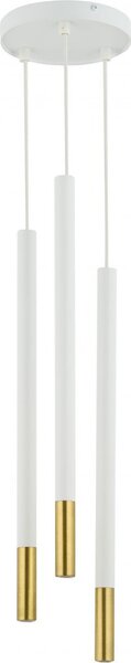 Lampada a sospensione decorativa moderna bianco-oro minimalista a tre tubi Sopel Due 3xG9 3W Sigma Lighting