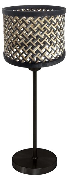 Mexlite - lampada da tavolo - Noor - naturale nero - bambù metallo - lampada da comodino - E27 - 4420ZW