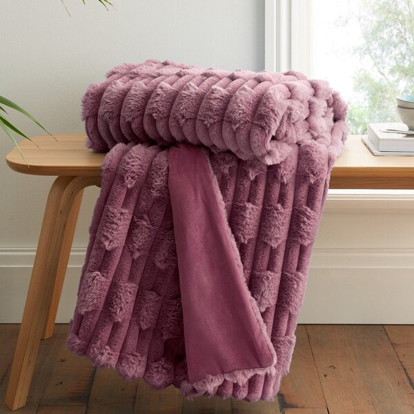 Coperta rosa in micropile 150x200 cm Carved Fur – Bianca