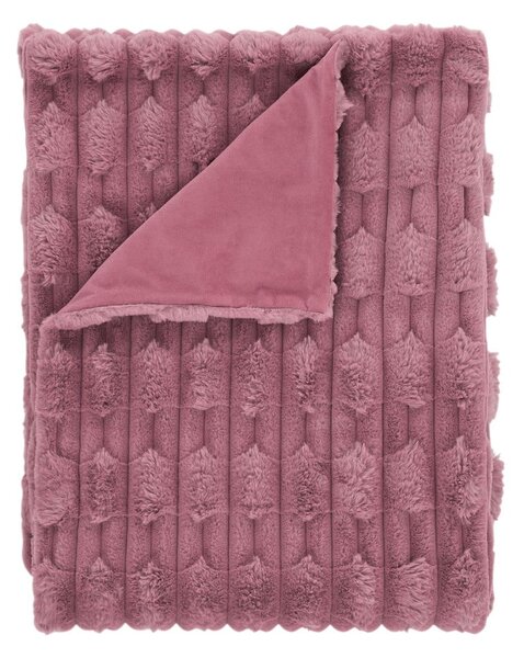 Coperta rosa in micropile 150x200 cm Carved Fur – Bianca