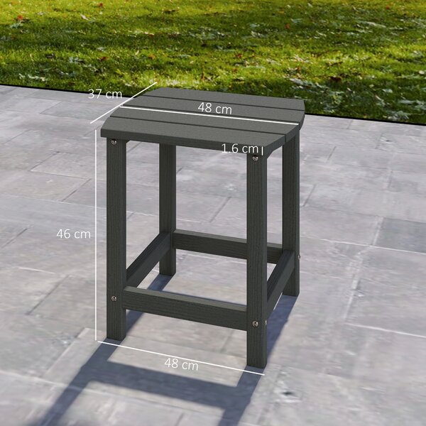 Outsunny Tavolo da Giardino Resistente alle Intemperie in HDPE, per Campeggio, Terrazza e Balcone, 48x37x46 cm, Grigio | Aosom Italy