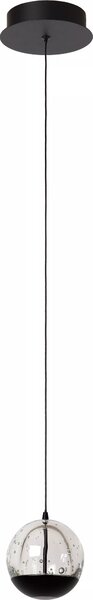 Lampada a sospensione LED SENTUBAL nera 6,3 W, bianco caldo 250 lm, vetro, dimensioni: 150 x 14 x 14 cm, IP20, Lucide