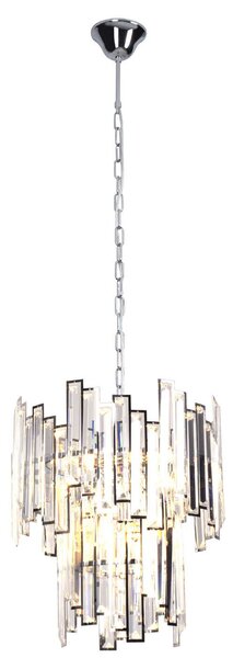 Lampada a sospensione con catena NEMO cromata 6xE14x15W in vetro, dimensioni: 140x40x40 cm, IP20, Maxlight