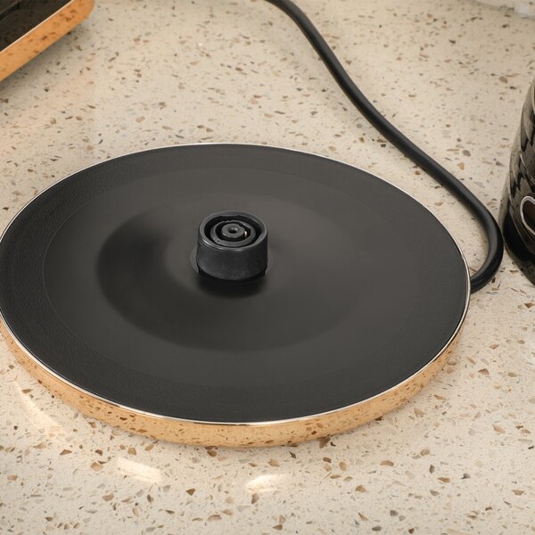 HOMCOM Bollitore Elettrico 1,7L, Funzione di Riscaldamento Rapido con Filtro Anticalcare Rimovibile e Lavabile, Nero | Aosom Italy