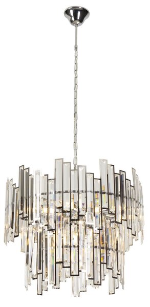 Lampada a sospensione con catena NEMO cromata 9xE14x15W, vetro, dimensioni: 120x55x55 cm, IP20, Maxlight