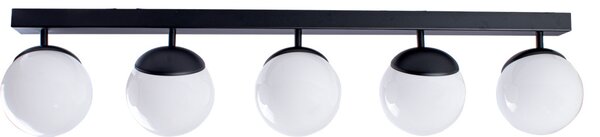 Lampada da soffitto SFERA bianco-nera 5xE14x40W in vetro, dimensioni: 20x100x20 cm, IP20, Milagro
