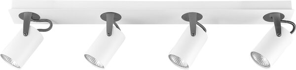 BELIANI Plafoniera a soffitto, bianco e nero, metallo, 4 luci, design a forma di cilindro, orientabile, stile industriale, ideale per soggiorno, camera da letto, sala da pranzo, corridoio