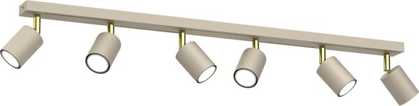Lampada da soffitto Striper color crema-oro lucido, 6xGU10x8W, metallo, dimensioni: 14,5x80x5,5 cm, IP20, Luminex