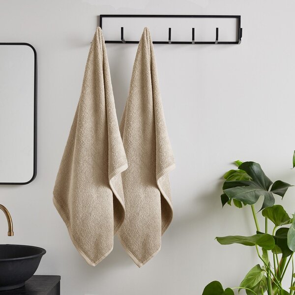Set di asciugamani con asciugatura rapida e tipo terry beige in cotone 2 pz 90x140 cm Quick Dry – Catherine Lansfield