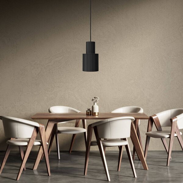 Lampada a sospensione Tokio, nera, attacco E27, design industriale, 1 luce