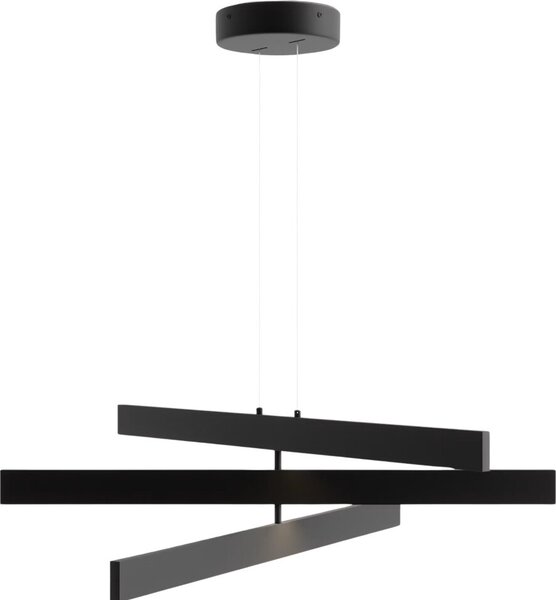 Lampada a sospensione Maytoni Origami, nera, LED 46 W, 2300 lm, non dimmerabile