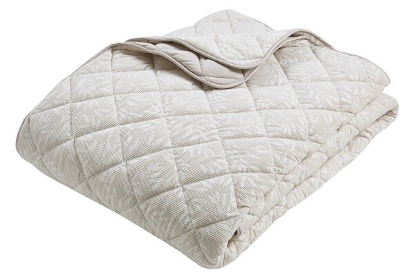 Copriletto beige con rivestimento trapuntato 240x260 cm Corded Leaves – Catherine Lansfield